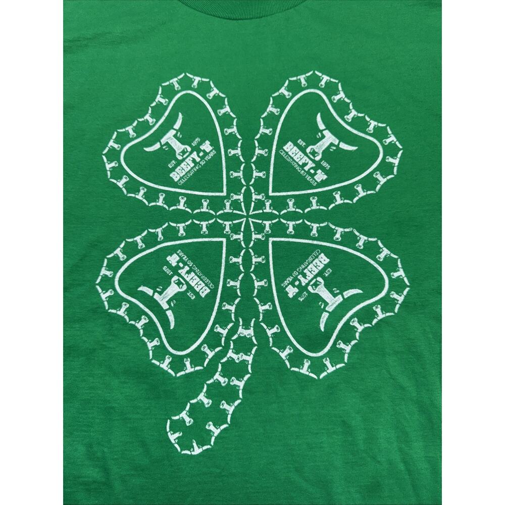 Hanes Beefy-T Graphic‎ Print Men's XL T-Shirt Green - Picture 3 of 8